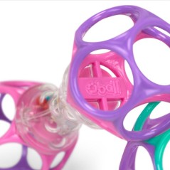 BRIGHT STARTS Coffret cadeau de naissance fille O'Ball avec 2 jouets bébé: un hochet et une O Ball Rose, Violet, Turquoise