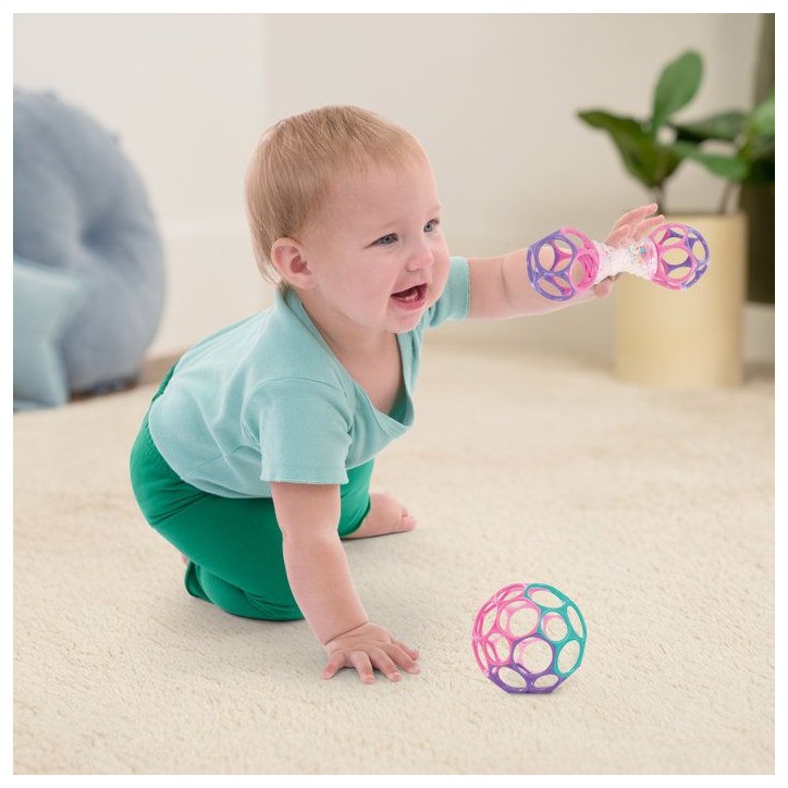 BRIGHT STARTS Coffret cadeau de naissance fille O'Ball avec 2 jouets bébé: un hochet et une O Ball Rose, Violet, Turquoise BRIGHT STARTS Coffret cadeau de naissance fille O'Ball avec 2 jouets bébé: un hochet et une O Ball Rose, Violet, Turquoise