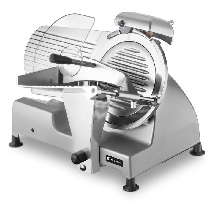 Trancheuse électrique CATLER FS 9010 - Jambon sec - Fromage a pâte dure - Lame 195/220 mm - Corps métal robuste Trancheuse électrique CATLER FS 9010 - Jambon sec - Fromage a pâte dure - Lame 195/220 mm - Corps métal robuste