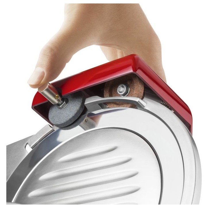 Trancheuse électrique CATLER FS 9020 - Jambon - Fromage - Disque de coupe 195 mm - Épaisseur réglable 1-12 mm - Rouge