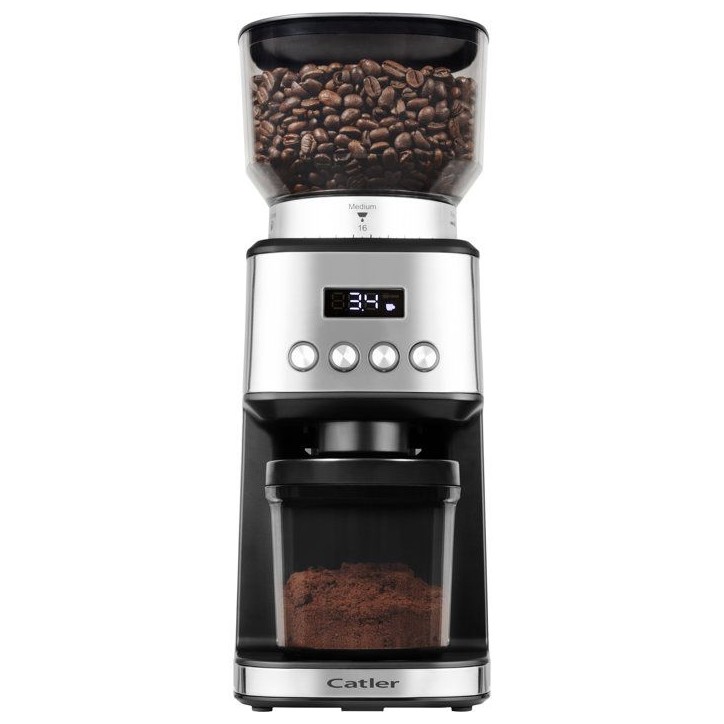 Moulin a café électrique CATLER CG 510 - Meules inox - 31 niveaux de mouture réglables - Écran LCD - Café moulu - Inox Moulin a café électrique CATLER CG 510 - Meules inox - 31 niveaux de mouture réglables - Écran LCD - Café moulu - Inox