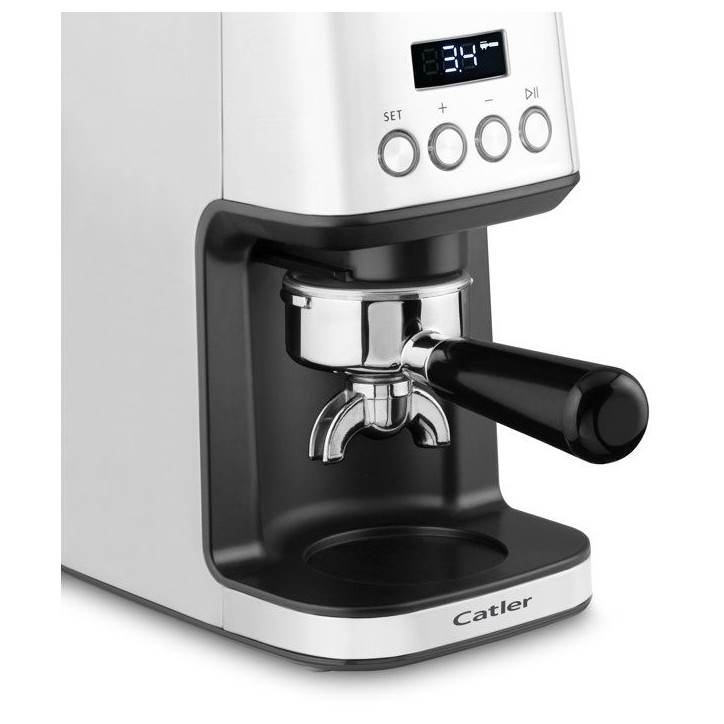 Moulin a café électrique CATLER CG 510 - Meules inox - 31 niveaux de mouture réglables - Écran LCD - Café moulu - Inox Moulin a café électrique CATLER CG 510 - Meules inox - 31 niveaux de mouture réglables - Écran LCD - Café moulu - Inox