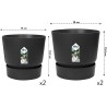 ELHO Lot de 2 pots de fleur rond Greenville - Ø14xH13,4 cm et Ø16