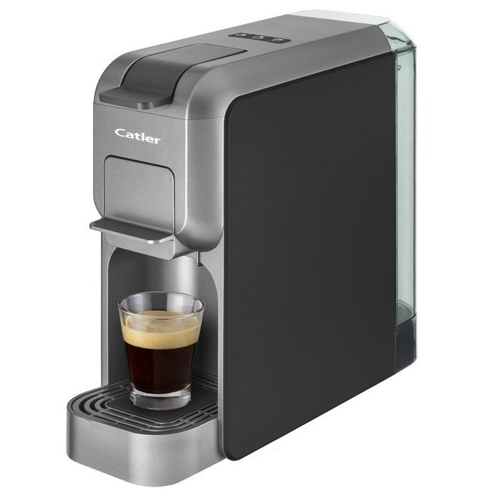 Machine a café a dosettes et capsules CATLER Porto ES 700 - Compatible Dolce Gusto - Nespresso - Café moulu - Noir/argent