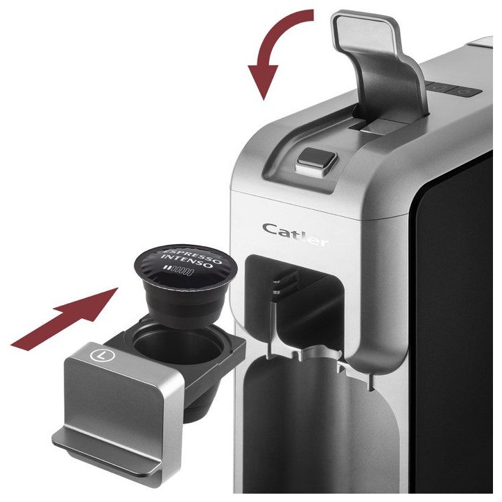 Machine a café a dosettes et capsules CATLER Porto ES 700 - Compatible Dolce Gusto - Nespresso - Café moulu - Noir/argent