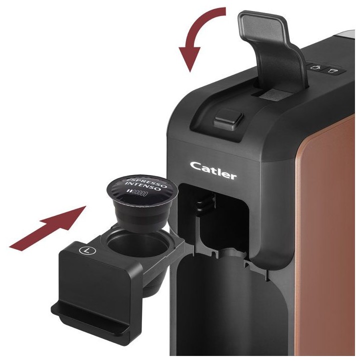Machine a café a dosettes et capsules CATLER Porto ES 701 - Compatible Dolce Gusto - Nespresso - Café moulu - Noir/marron