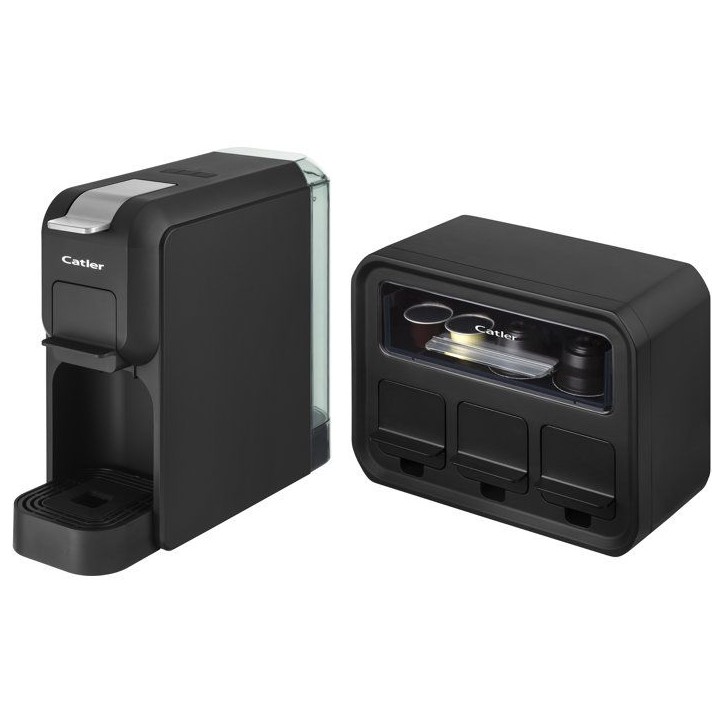 Machine a café a dosettes CATLER Porto ES 721 - Compatible Dolce Gusto - Nespresso - Boîte de rangement capsules - Noir