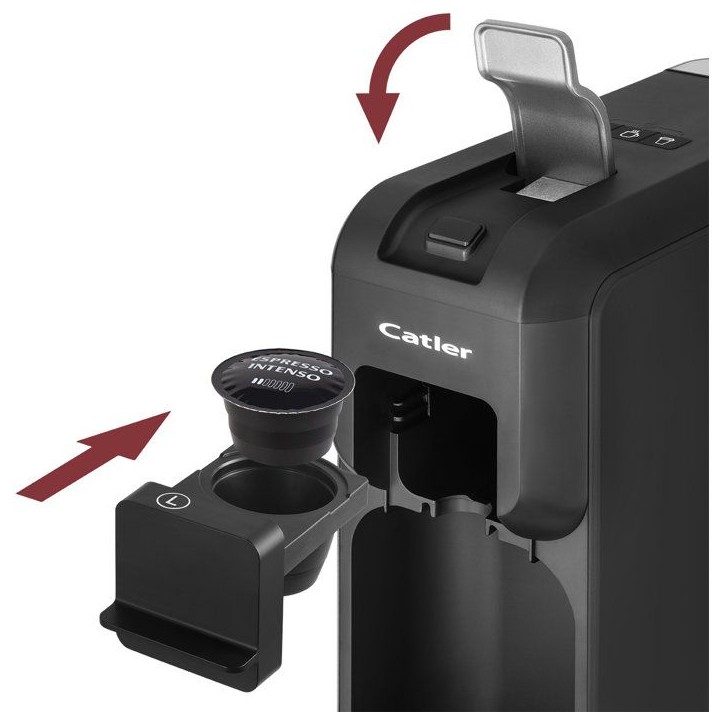 Machine a café a dosettes CATLER Porto ES 721 - Compatible Dolce Gusto - Nespresso - Boîte de rangement capsules - Noir
