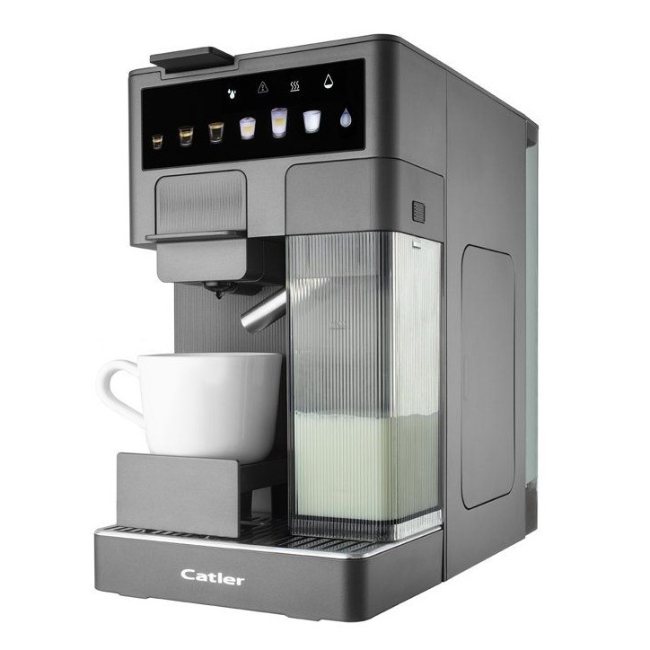 Machine a expresso a capsules CATLER Renzo ES 750 G - Café moulu compatible - Chauffe-tasses - Écran tactile couleur - Gris Machine a expresso a capsules CATLER Renzo ES 750 G - Café moulu compatible - Chauffe-tasses - Écran tactile couleur - Gris