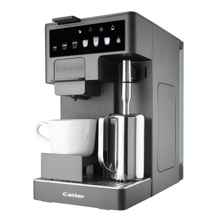 Machine a expresso a capsules CATLER Renzo ES 750 G - Café moulu compatible - Chauffe-tasses - Écran tactile couleur - Gris Machine a expresso a capsules CATLER Renzo ES 750 G - Café moulu compatible - Chauffe-tasses - Écran tactile couleur - Gris