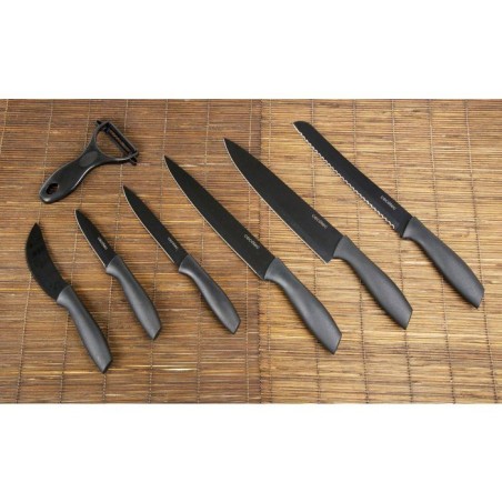 Set de couteaux professionnels - CECOTEC - Titanium - 7 pieces - Revetement céramique - Étui de rangement