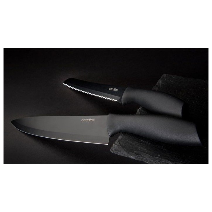 Set de couteaux professionnels - CECOTEC - Titanium - 7 pieces - Revetement céramique - Étui de rangement Set de couteaux professionnels - CECOTEC - Titanium - 7 pieces - Revetement céramique - Étui de rangement