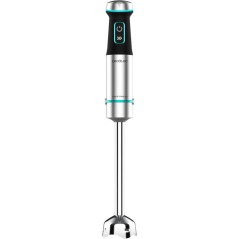 Mixeur plongeant - CECOTEC - Power TitanBlack XL - 1200 W - Lames de 4 feuilles - Verre 800 ml - Inox / Noir