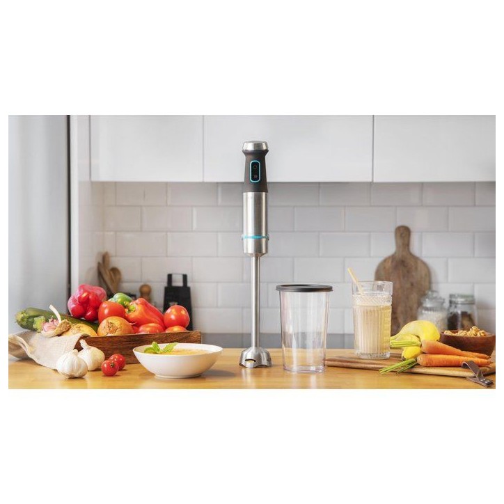 Mixeur plongeant - CECOTEC - Power TitanBlack XL - 1200 W - Lames de 4 feuilles - Verre 800 ml - Inox / Noir