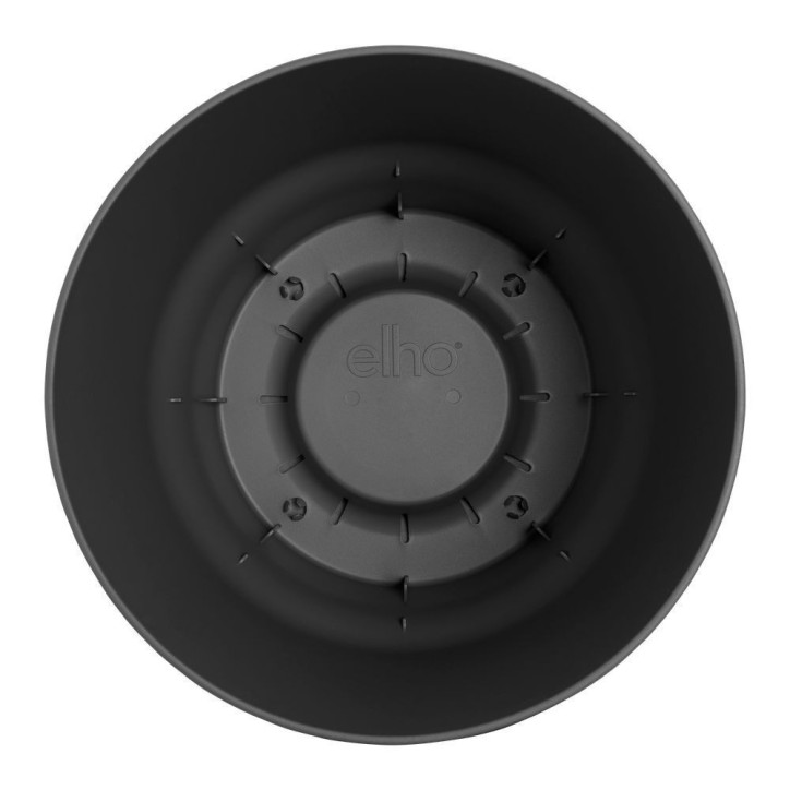 ELHO Lot de 2 pots de fleur rond Greenville - Ø14xH13,4 cm et Ø16xH15,3 cm - 7 L - Noir ELHO Lot de 2 pots de fleur rond Greenville - Ø14xH13,4 cm et Ø16xH15,3 cm - 7 L - Noir