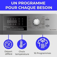 Lave-linge hublot CONTINENTAL EDISON CELL10140SA40 - 10 kg - Induction