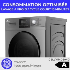 Lave-linge hublot CONTINENTAL EDISON CELL10140SA40 - 10 kg - Induction