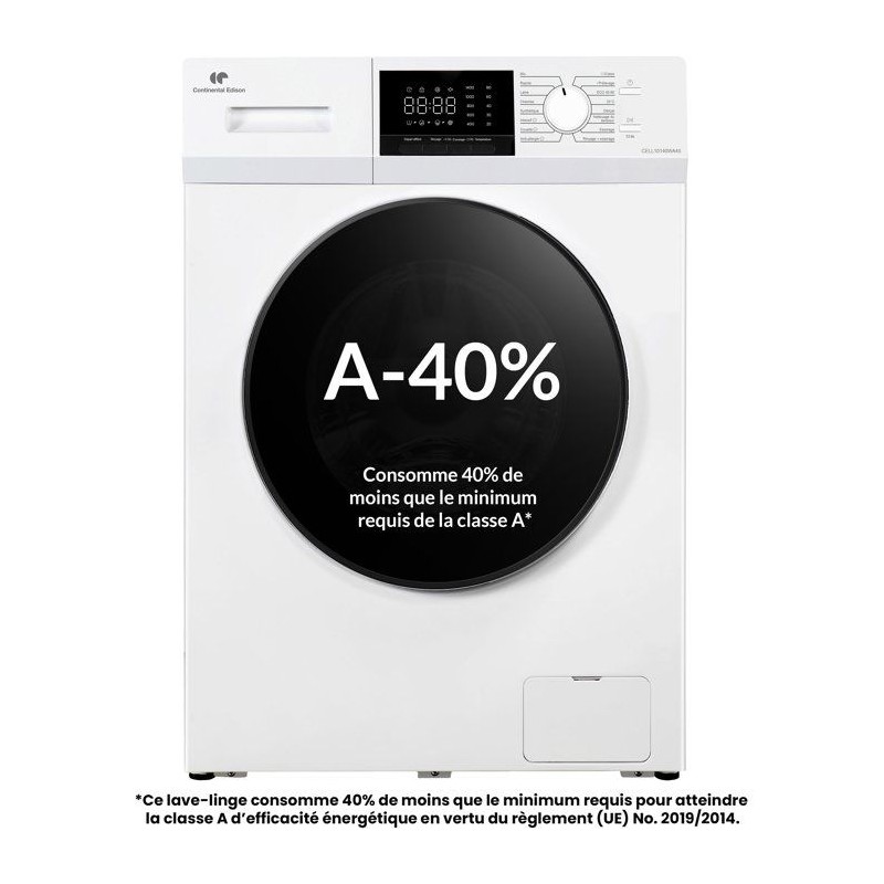 Lave-linge hublot CONTINENTAL EDISON CELL10140WA40 - 10 kg - Induction