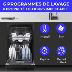 Lave-vaisselle pose libre CONTINENTAL EDISON CELV1044CB - 10 couverts