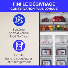 Réfrigérateur Continental Edison CERA4D464B multi portes 464L - Tota