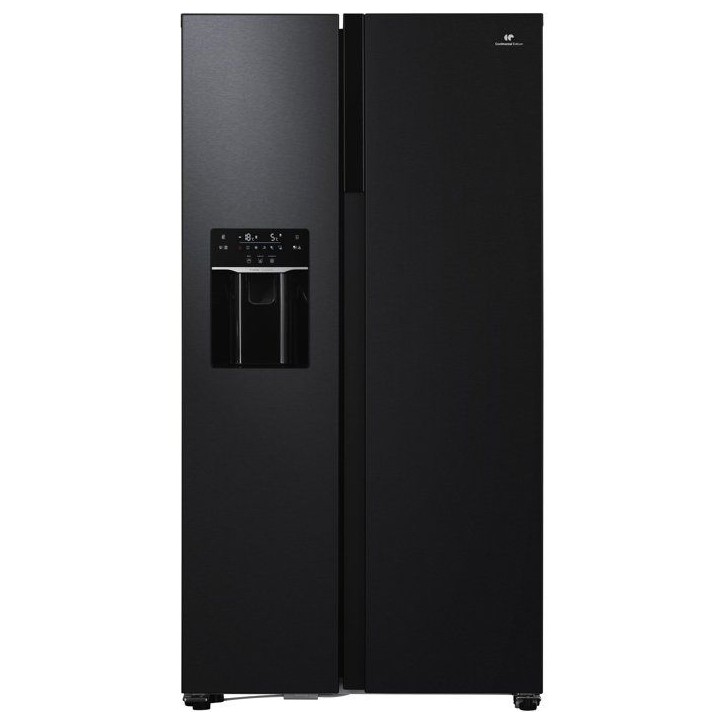 Réfrigérateur américain - CONTINENTAL EDISON - CERANF577NFBD - 577 L - Distributeur - Classe D - 91 x 73 x 177 cm - Inox Noir