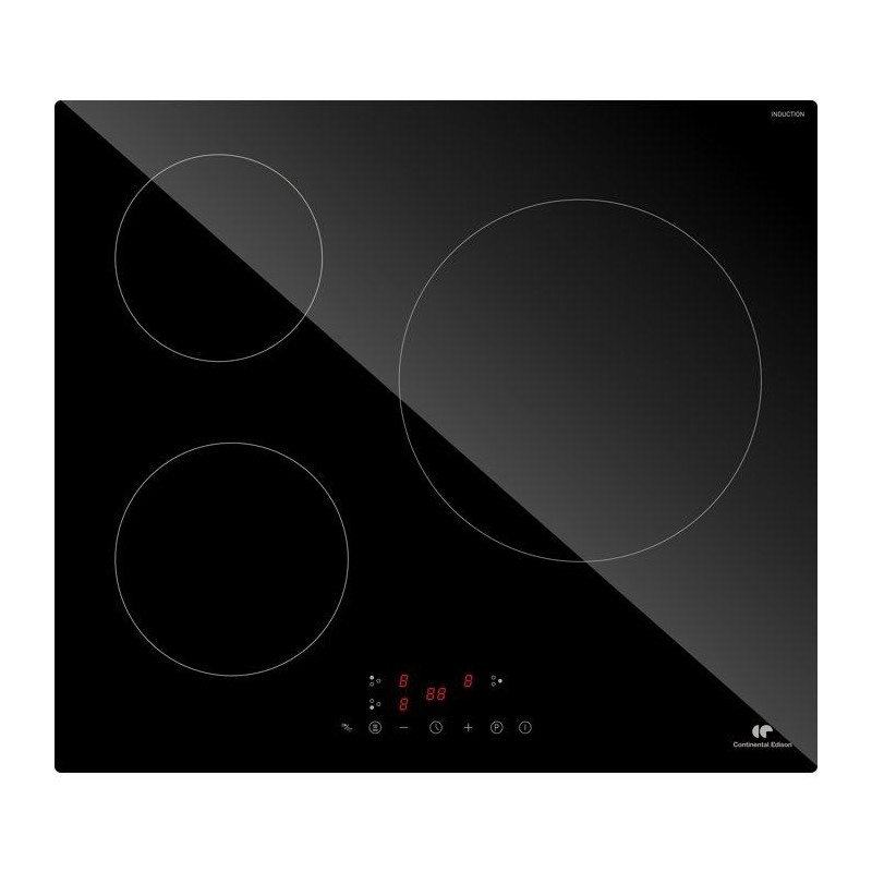 Table induction CONTINENTAL EDISON - CETI3B282 - 3 zones, 6680W - 3 bo