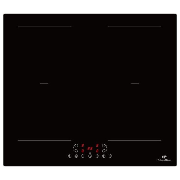 Table de cuisson induction CONTINENTAL EDISON - CETI4ZFLEX4- 4 zones - 2 zones flex 7360W - slider - 4 boosters - noir