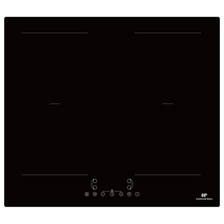 Table de cuisson induction CONTINENTAL EDISON - CETI4ZFLEX4- 4 zones - 2 zones flex 7360W - slider - 4 boosters - noir