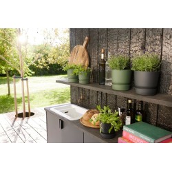 ELHO Lot de 2 pots de fleur rond Greenville - Ø14xH13,4 cm et Ø16