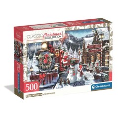 Puzzle 500 pieces - Train Station W/Snowman