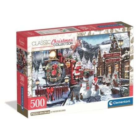 Puzzle 500 pieces - Train Station W/Snowman
