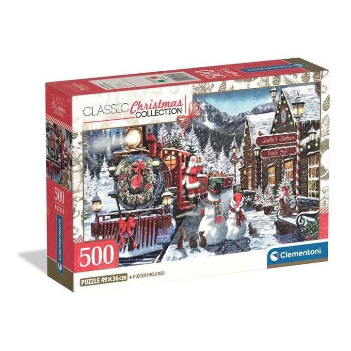 Puzzle 500 pieces - Train Station W/Snowman