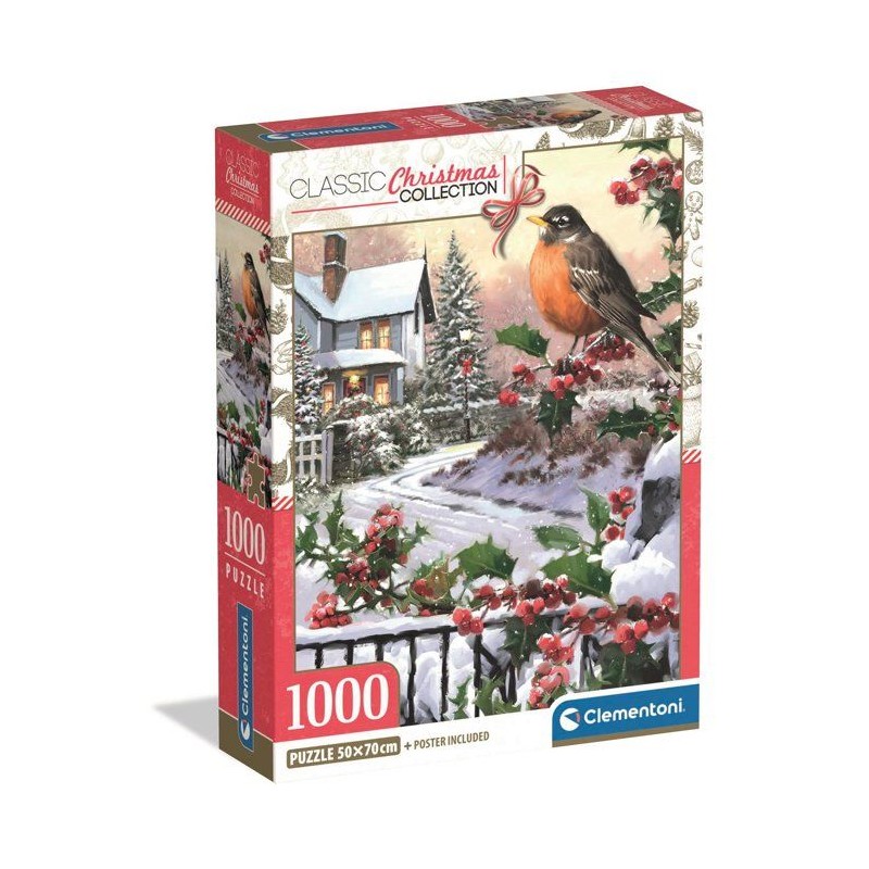 Puzzle 1000 pieces - Robin and Holly Bushes