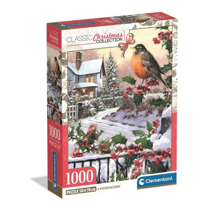 Puzzle 1000 pieces - Robin and Holly Bushes