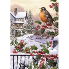 Puzzle 1000 pieces - Robin and Holly Bushes