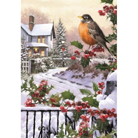 Puzzle 1000 pieces - Robin and Holly Bushes