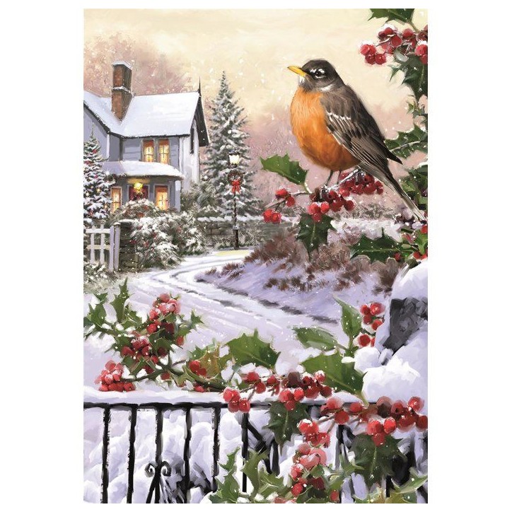 Puzzle 1000 pieces - Robin and Holly Bushes