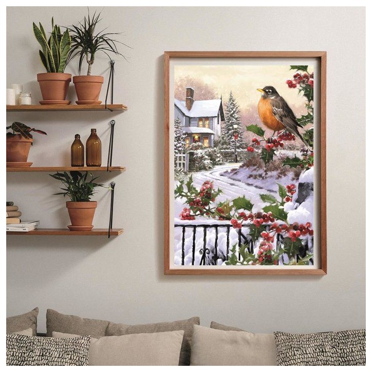 Puzzle 1000 pieces - Robin and Holly Bushes