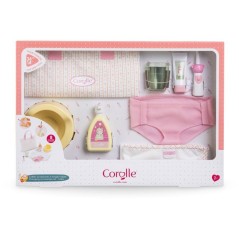 Mes Accessoires Poupons 30/36cm - COROLLE - Coffret Accessoires a Langer - Motif Tulipes