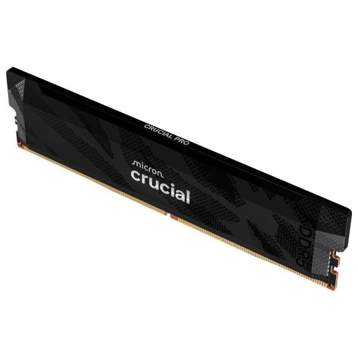 Mémoire gamer - CRUCIAL Pro OC - CP16G64C32U5B - 16 Go DDR5-6400 UDIMM - CL32 avec dissipateur thermique - Noir Mémoire gamer - CRUCIAL Pro OC - CP16G64C32U5B - 16 Go DDR5-6400 UDIMM - CL32 avec dissipateur thermique - Noir
