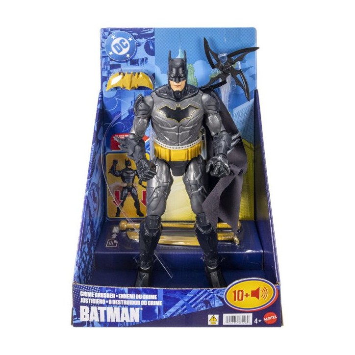 Figurine articulée - DC - Batman Ennemi du Crime 30 cm - Plus de 25 sons et phrases - 4 armes incluses - Des 4 ans Figurine articulée - DC - Batman Ennemi du Crime 30 cm - Plus de 25 sons et phrases - 4 armes incluses - Des 4 ans
