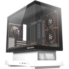 Boîtier PC - DARKFLASH - FLOATRON F1 - Blanc/Noir - Cube - Format M-A