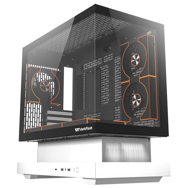 Boîtier PC - DARKFLASH - FLOATRON F1 - Blanc/Noir - Cube - Format M-ATX Boîtier PC - DARKFLASH - FLOATRON F1 - Blanc/Noir - Cube - Format M-ATX