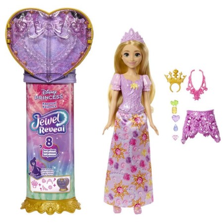 Poupée mannequin - Disney - Raiponce Jewel Reveal avec 8 surprises -