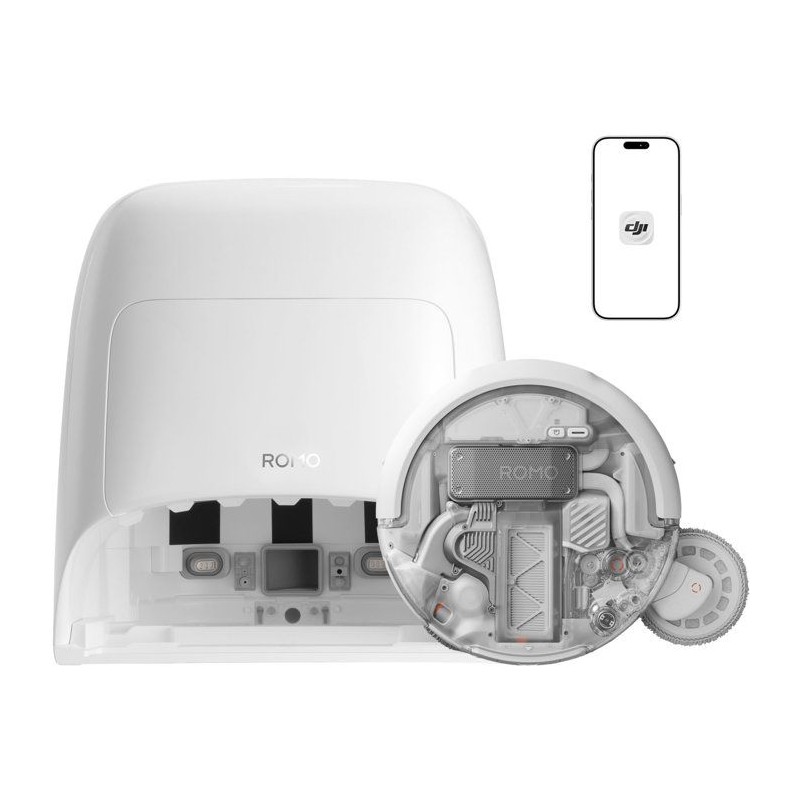 DJI ROMO A2 - Robot Aspirateur Laveur - Franchissement obstacles 8,5 c