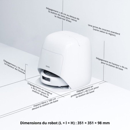 DJI ROMO A2 - Robot Aspirateur Laveur - Franchissement obstacles 8,5 cm