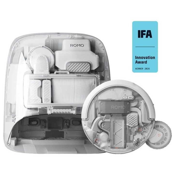 DJI ROMO P2 - Robot Aspirateur Laveur - Station autonettoyante haute température - 36000 Pa - Silencieux