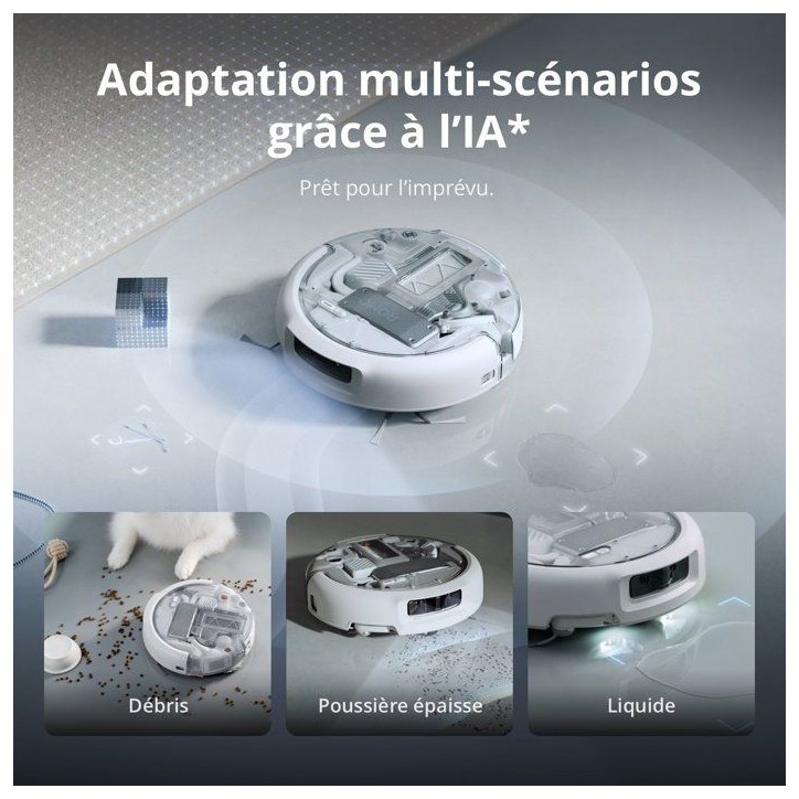 DJI ROMO P2 - Robot Aspirateur Laveur - Station autonettoyante haute température - 36000 Pa - Silencieux