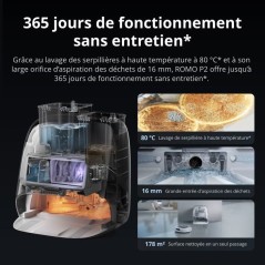 DJI ROMO P2 - Robot Aspirateur Laveur - Station autonettoyante haute t