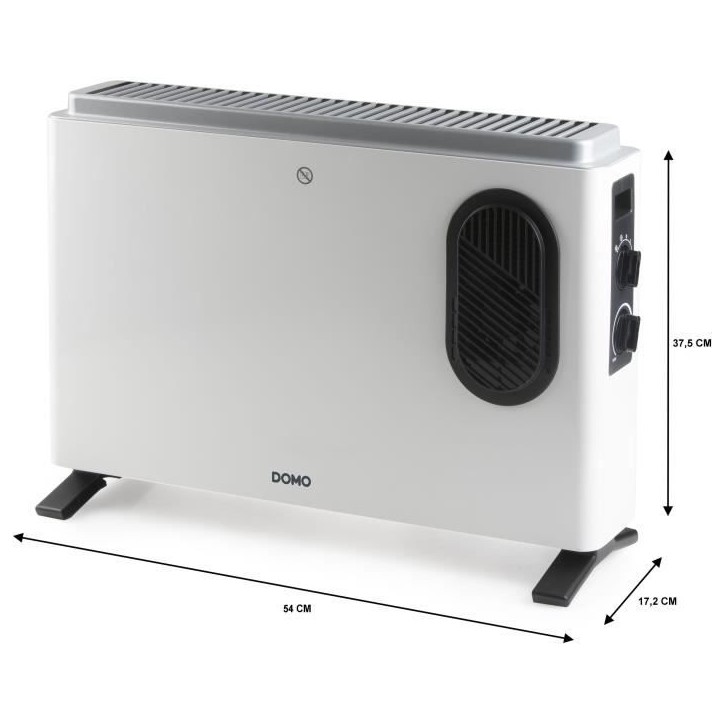 Convecteur de chauffage - DOMO - DO7351CH - 2000 W - Blanc - 54 x 37,5 x 17,2 cm Convecteur de chauffage - DOMO - DO7351CH - 2000 W - Blanc - 54 x 37,5 x 17,2 cm